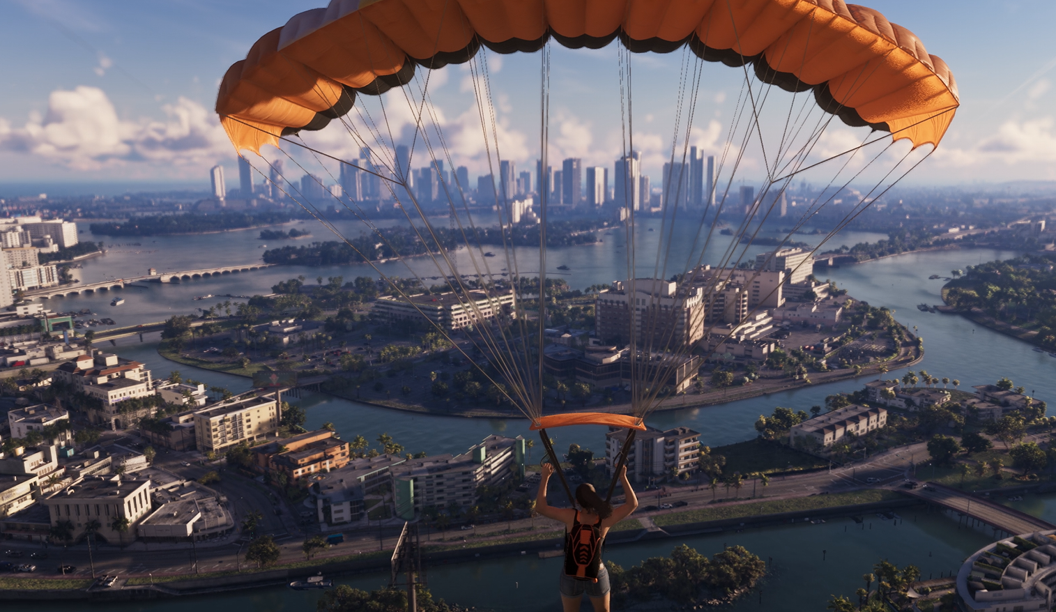 Lucia en parachute dans gta 6